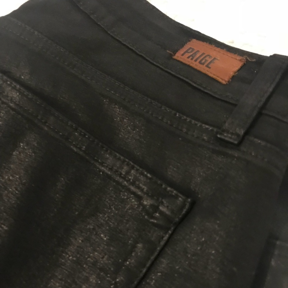*Excellent* Paige Skinny Peg Coated Black Jeans